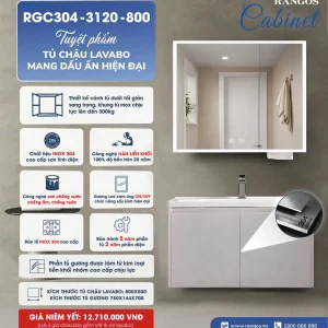 Bộ tủ chậu INOX RANGOS RG-RGC-304-3120-800