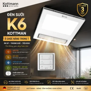 Quạt âm trần 5 trong 1 KOTTMANN K6