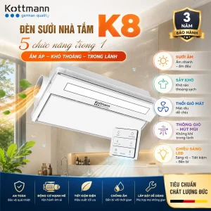 Quạt âm trần 5 trong 1 KOTTMANN K8